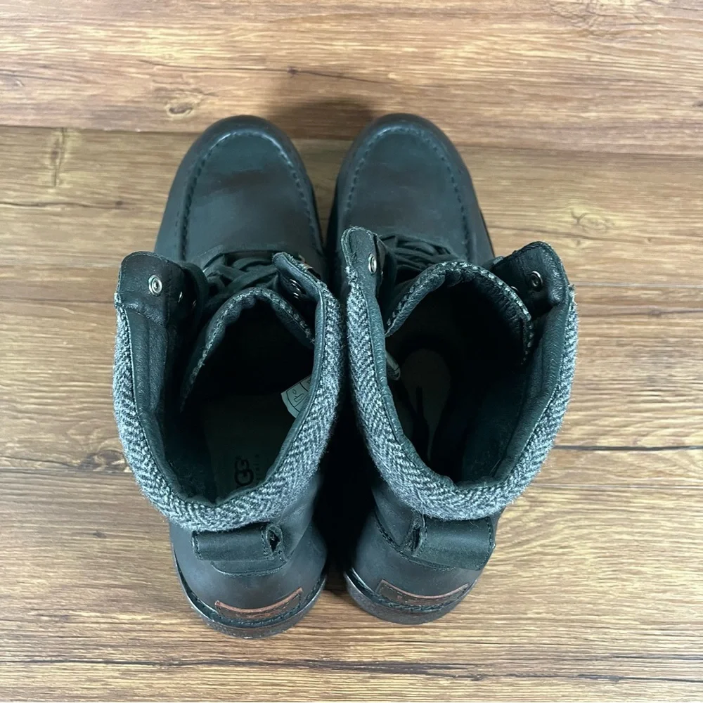 UGG ‘Merrick’ Black Leather Lace Up Boots Men’s Size 14 Shoes‎
